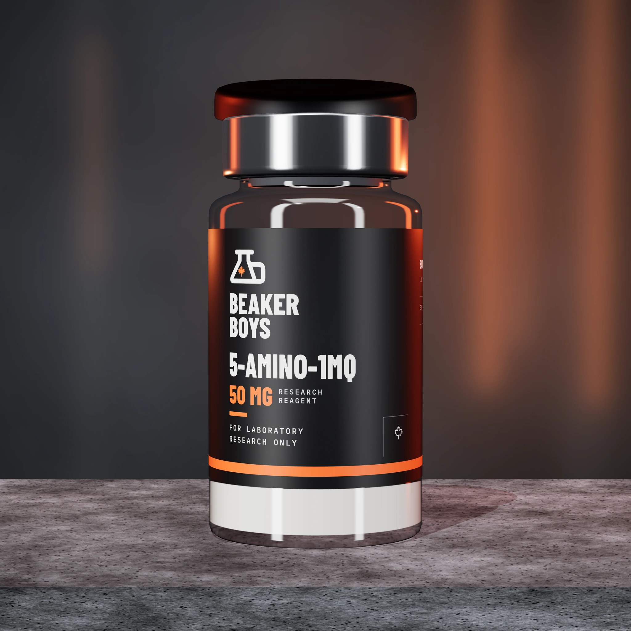 5-Amino-1MQ Canada 50 mg research peptide vial by Beaker Boys