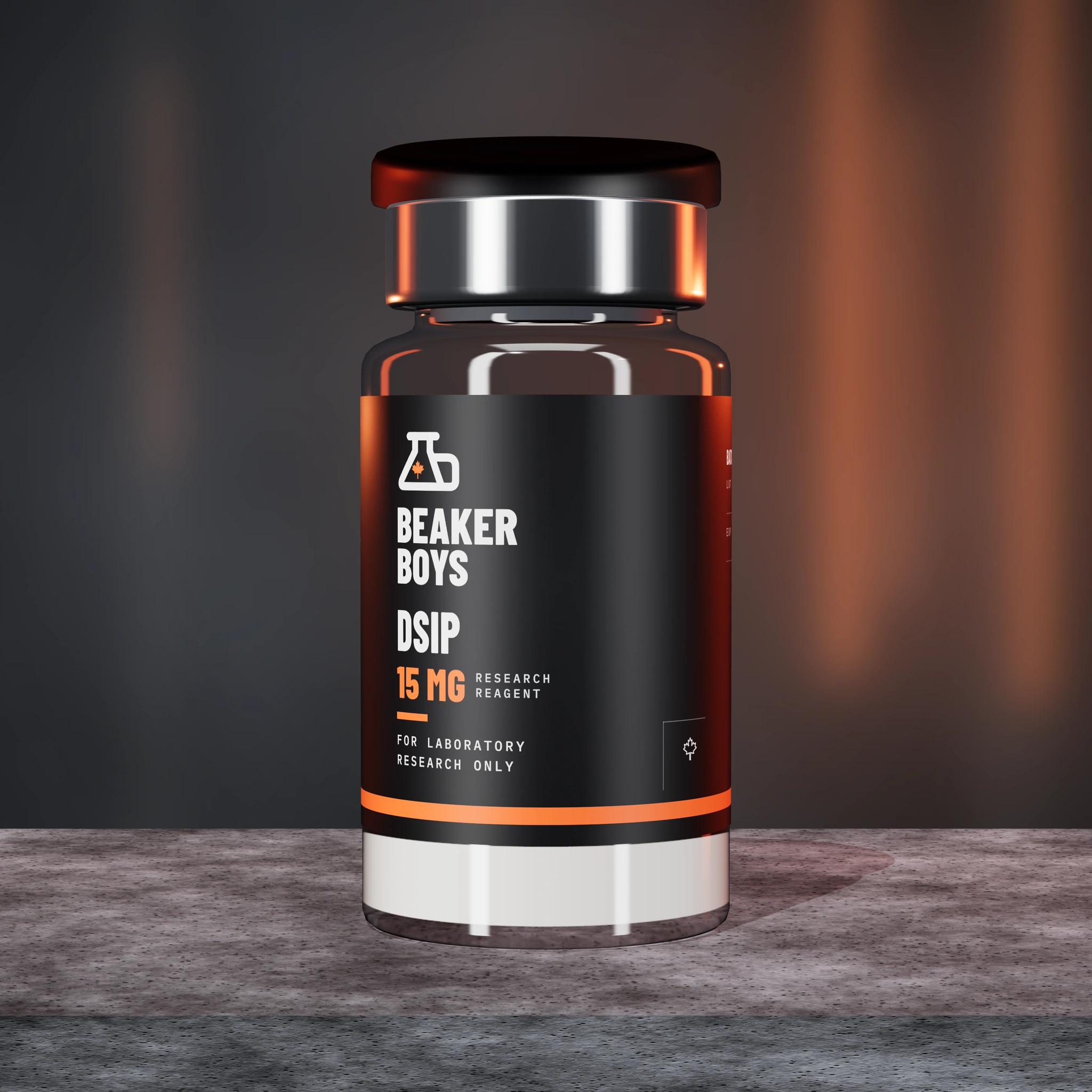 DSIP Canada 15 mg research peptide vial by Beaker Boys